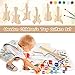 Syhood 36 Pcs 18 Sets DIY Wood Guitar for Kids (6 Difference Designs) with Pigments (6 Colors), Christmas Kids Gift for Boys Girls Crafts Art Birthday Class Party Music Theme Party(Trendy Style)