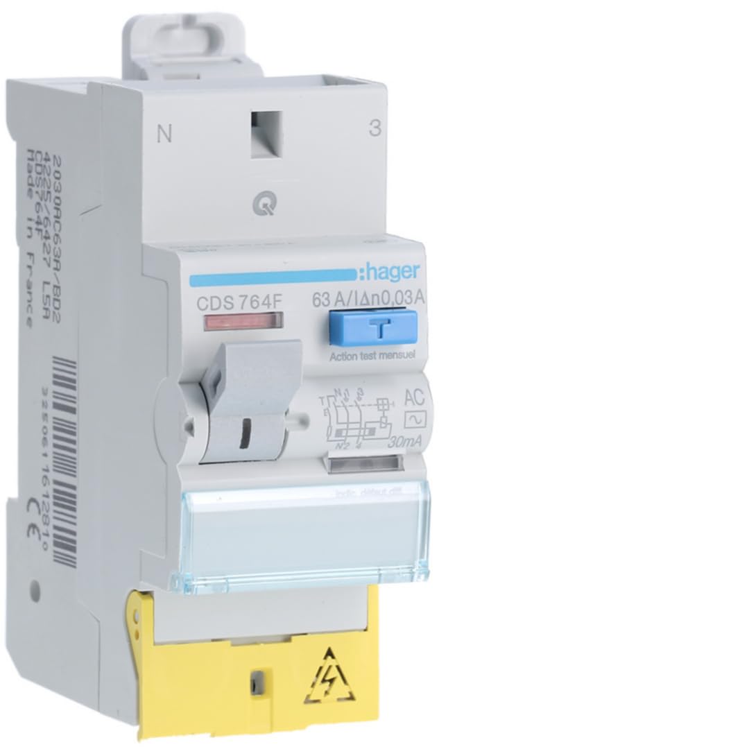 Interruttore differenziale hager - 63a - 30 ma - 2 poli - tipo ac - auto/vite