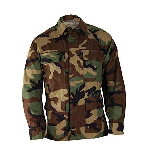 Propper Men's Uniform BDU Coat, Woodland, 60% Cotton, 40% Polyester, Large Regular