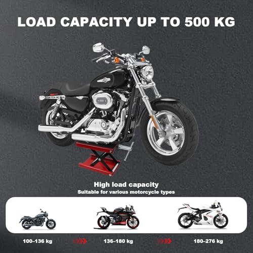 Cric élévateur de moto 500 kg version large à hauteur réglable