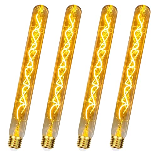 Ampoule vintage LED E27, ampoule vintage Edison E27 tube LED 4W dimmable en longueur 300mm, lampe LED rétro tube flûte LED idéal pour appliques, lampes...