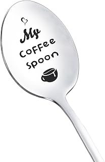 Funny 'My Coffee' Engraved Stainless Steel Spoon - Ideal Gift for Coffee Lovers, Women Men, Dad Wife, Christmas Birthday Friends