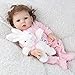 ROUOHUD 18 Pouce Lifelike Bebes Reborn Poupée Bébé Fille Silicone Nouveau-Né Jouet magnétique Realiste Toddlers Fille Reborn Babys Dolls