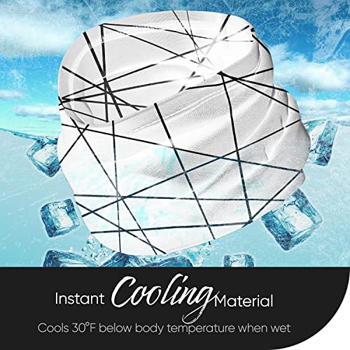 Millenti Headband Gaiter Line-White Face Covering - Women’s Men's Cold Weather Neck Gaiters, Multi Style Design, Summer Face Cover Neck Mask Balaclava For Sports (Lines) White Gaiter G02Uw #TOP1