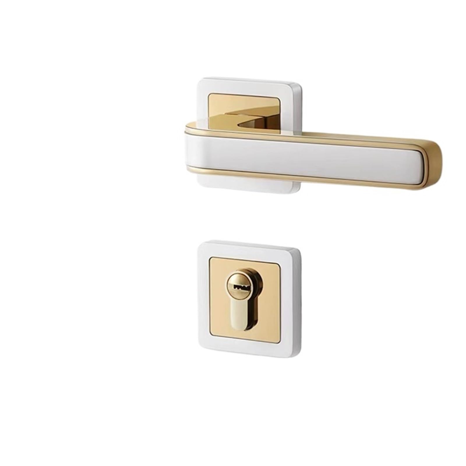 Indoor Wood Door Lock Bedroom Quiet Magnetic Suction Household Split Room Modern Mute Gold Handle(Mute Lock Body 1_Other)