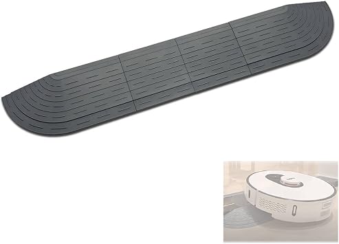 Plastic Threshold Ramp for Robot Vacuum Cleaner Universal Component Fits iRobot Roborock Dreame Shark Eufy Ecovacs Narwal MOVA Thresholds of 2-2.5 cm Height 2.610.659 cm, Grey