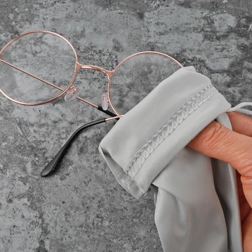 Image of Teaaha 4PCS Microfiber Sunglasses Bag Glasses Pouch, Portable Sunglass Case Soft Drawstring Eyeglasses Sleeve Storage Bag for Phone, Eyeglass Case