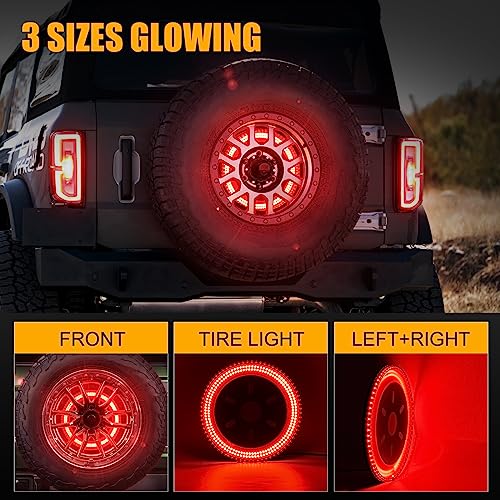 CAFOPAR 400PCS LED Spare Tire Brake Light For Fo-rd Bronco 2021-2024,Plug&Play 3-Sided Bright 3rd Third Brake Light,Red Bronco Accessories - Image 3