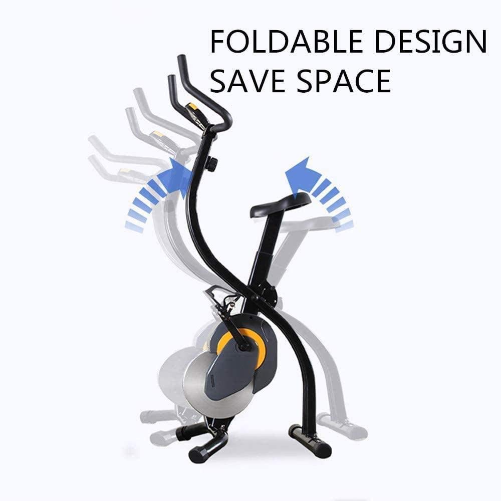 Cyclette da Ciclismo Indoor stazionaria con Display Digitale a LED e Test della frequenza cardiaca, Resistenza Regolabile, Tapis roulant Pieghevole