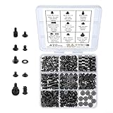 kit complet informatique Kit complet de 420 pièces : comprend 10 tailles courantes de vis et de vis telles que les vis à tête plate, les vis SSD, les entretoises, les vis de montage du ventilateur, les rondelles isolantes et les vis moletées, offrant une solution complète pour l'assemblage et la réparation d'ordinateurs.