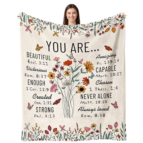 Sulpoie Christian Birthday Gifts for Women Faith Christian Throw Blanket for Women 60x50 Inspirational Religious Spiritual Gifts