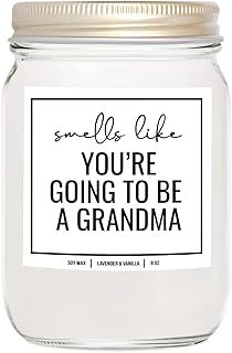 You Nique Designs First Time Grandma Gifts, Pregnancy Announcement for Grandparents, Grand Baby Announcement for Parents, Promoted to Grandma Scented Soy Candles for Women,8 oz (Lavender & Vanilla)