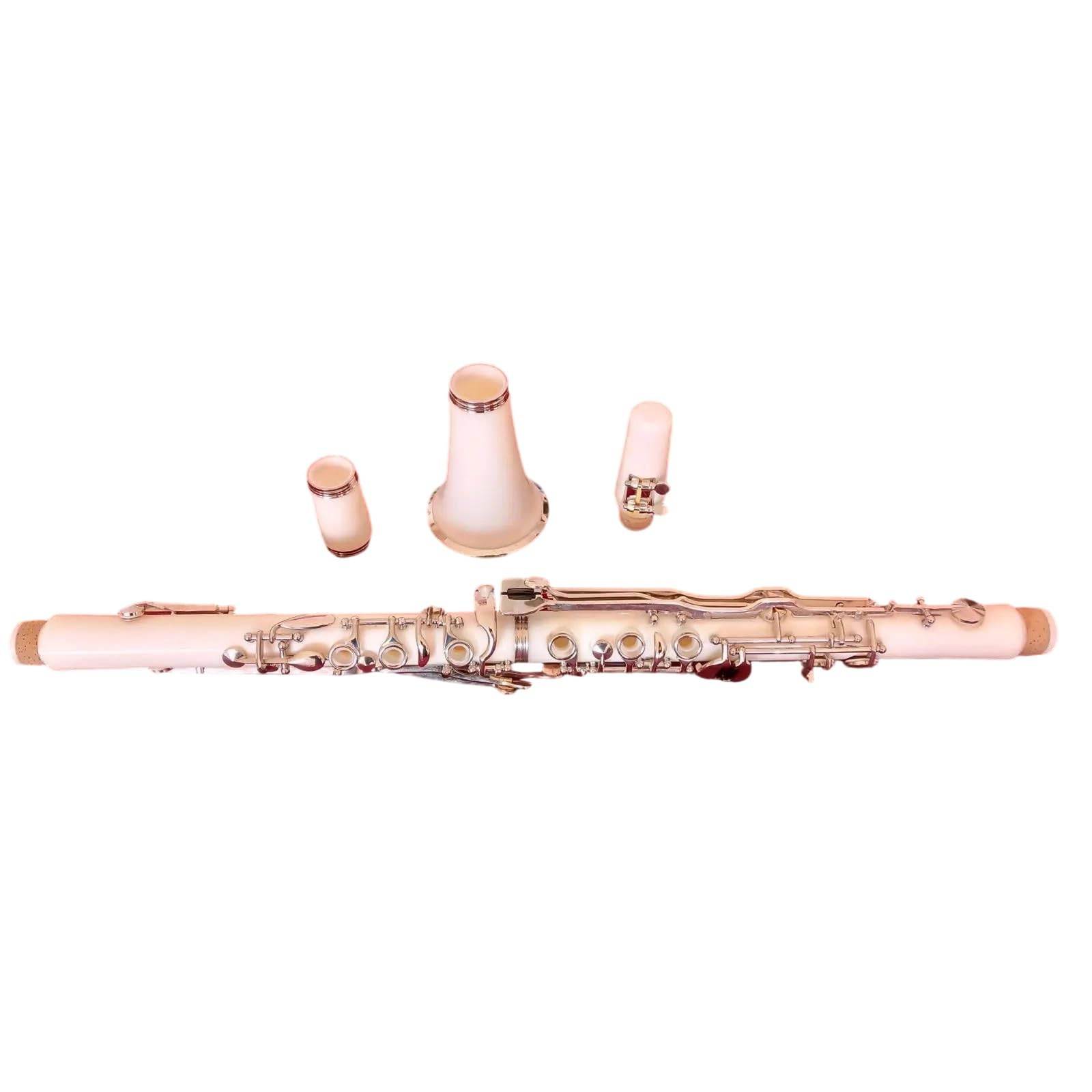 Clarinete Con Llave G Estuche Instrumentos Musicales De Viento Madera Niquelado Baquelita Blanca