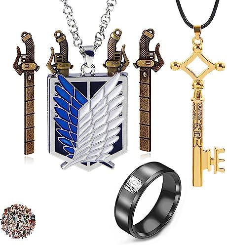 Wings of Freedom Colgante Collar Anillo Anime Eren Jeager Keller ...