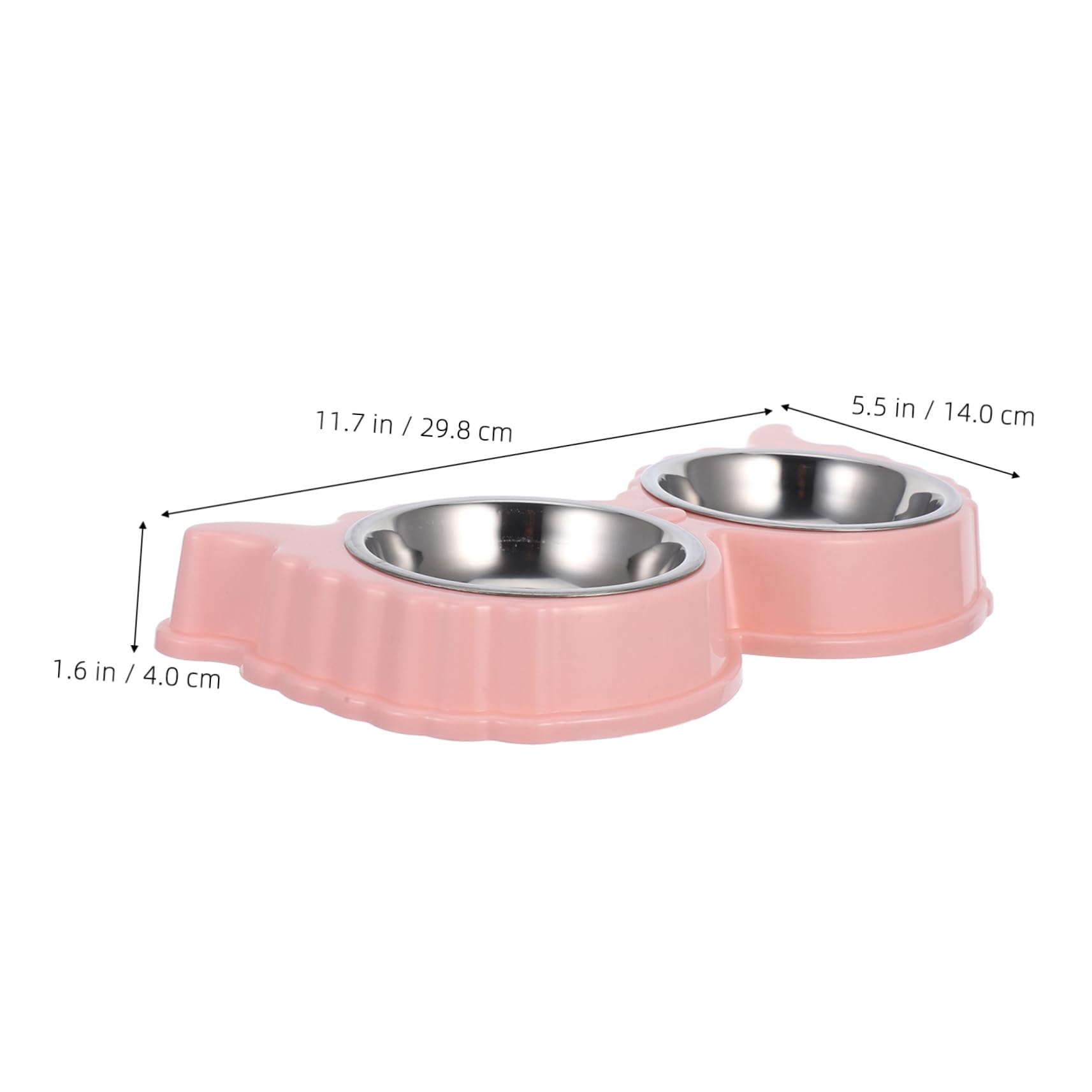 COLLBATH Cute Cat Bowls Dog Food Bowl Set Stainless Steel Pet Feeding Bowl Nonslip Mat for Pets