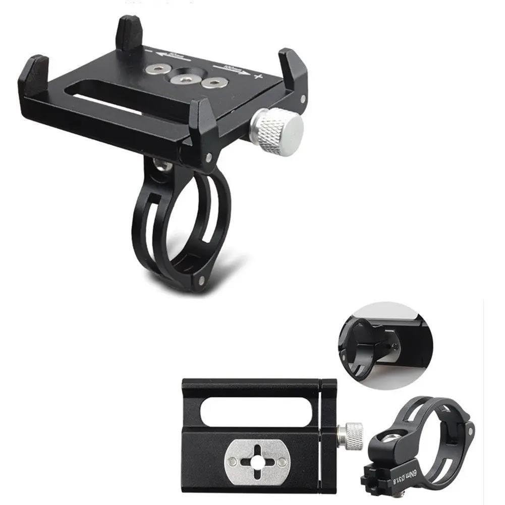 Staffa Di Montaggio Universale Per Telefono Da Bicicletta In Alluminio Per Bici Manubrio Per Moto Per Smartphone 3.5-6.2 Pollici(NERO)