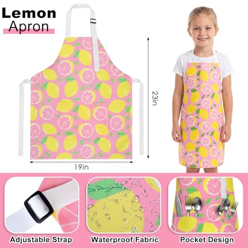 Image of Glitopper 204 Pcs Lemonade Stand Supplies Kids Include 1 Gallon Lemon Plastic Drink Dispenser Burlap Banner Lemonade Apron and 100 Paper Cups with Lids Straws for Summer Lemon Stand Birthday (Pink)