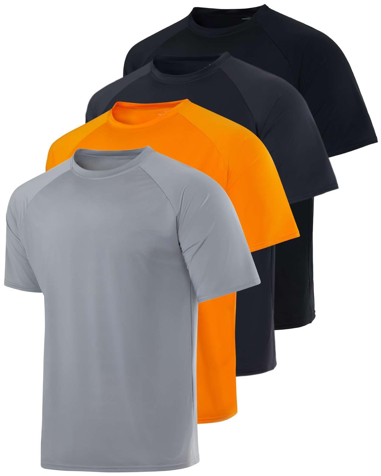 4-Pack: Men’s Short Sleeve Quick Dry UPF 50+ Sun Protection Rash Guard Shirt – Swimwear for Men (Available in Big & Tall)-image-14