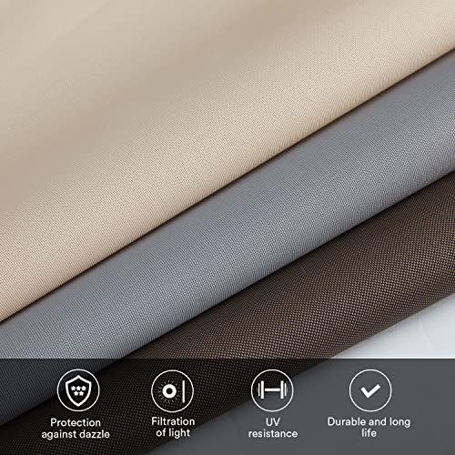 Vicllax Premium Outdoor Roller Shade Pvc Fabric Exterior Roller Shade Crank Operated With Aluminum Protective Valance For Porch Patio Pergola, 4 Feet X 8 Feet, Light Grey #TOP3