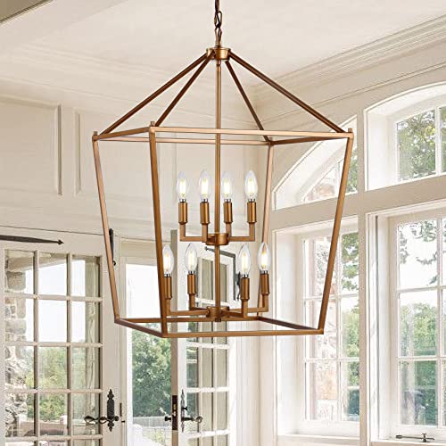 Jonathan Y Jyl7438B Pagoda Lantern Dimmable Adjustable Metal Led Pendant Classic Traditional Farmhouse Dining Room Living Room Kitchen Foyer Bedroom Hallway, 20 In, Antique Gold #TOP2