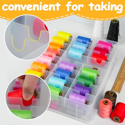 KASTUN Thread Storage,Double Sided,46 Grids Sewing Organizer,Portable, Transparent, Sewing Thread Storage Case - Image 4