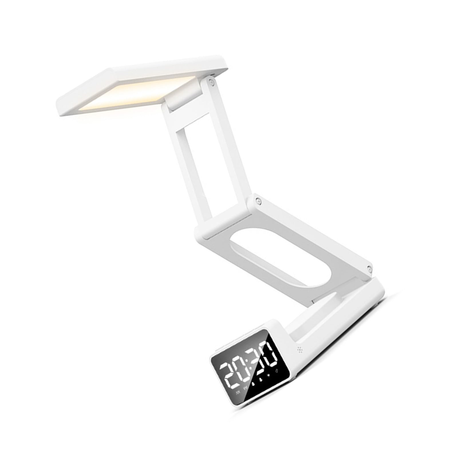 Buxuaaaa Multifunctional Soundless Alarm Clock Folding Carryable Design Nightlight Feature Ideal for Travelling Soundless Alarm Clock Nightlight Folding with Simple Use Interfaces