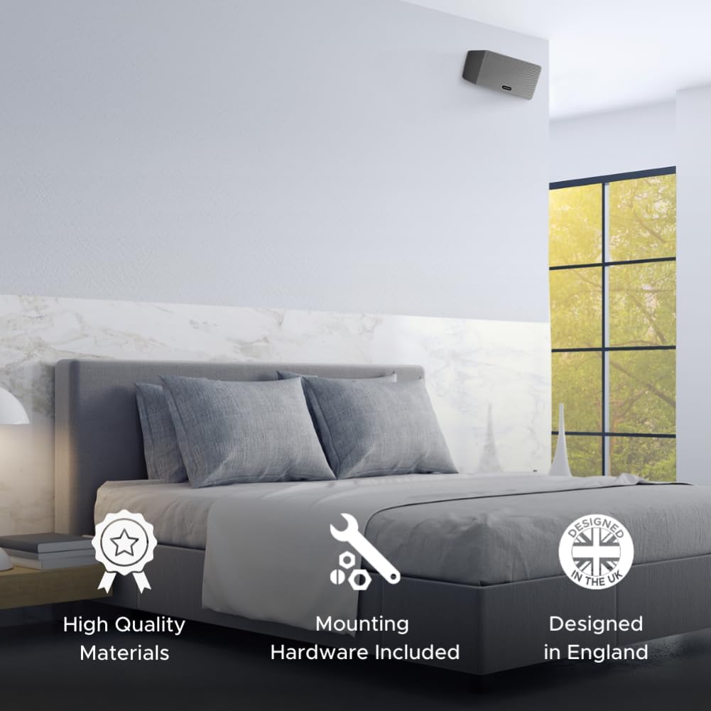 Sound Bass Play 3 Wall Mount Black Pair, Compatible with Sonos Play:3 Only, Twin Pack, Adjustable Swivel & Tilt Mechanism, 2 Mounting Brackets Includes All Fixings