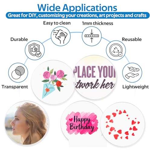 30 Stück 5cm Acrylkreis Rohlinge klare Acrylplatten Runde Acryl-Rohlinge Acrylscheibe Kreis Klare Acrylscheiben Transparente Acryluntersetzer für DIY Bastelprojekte