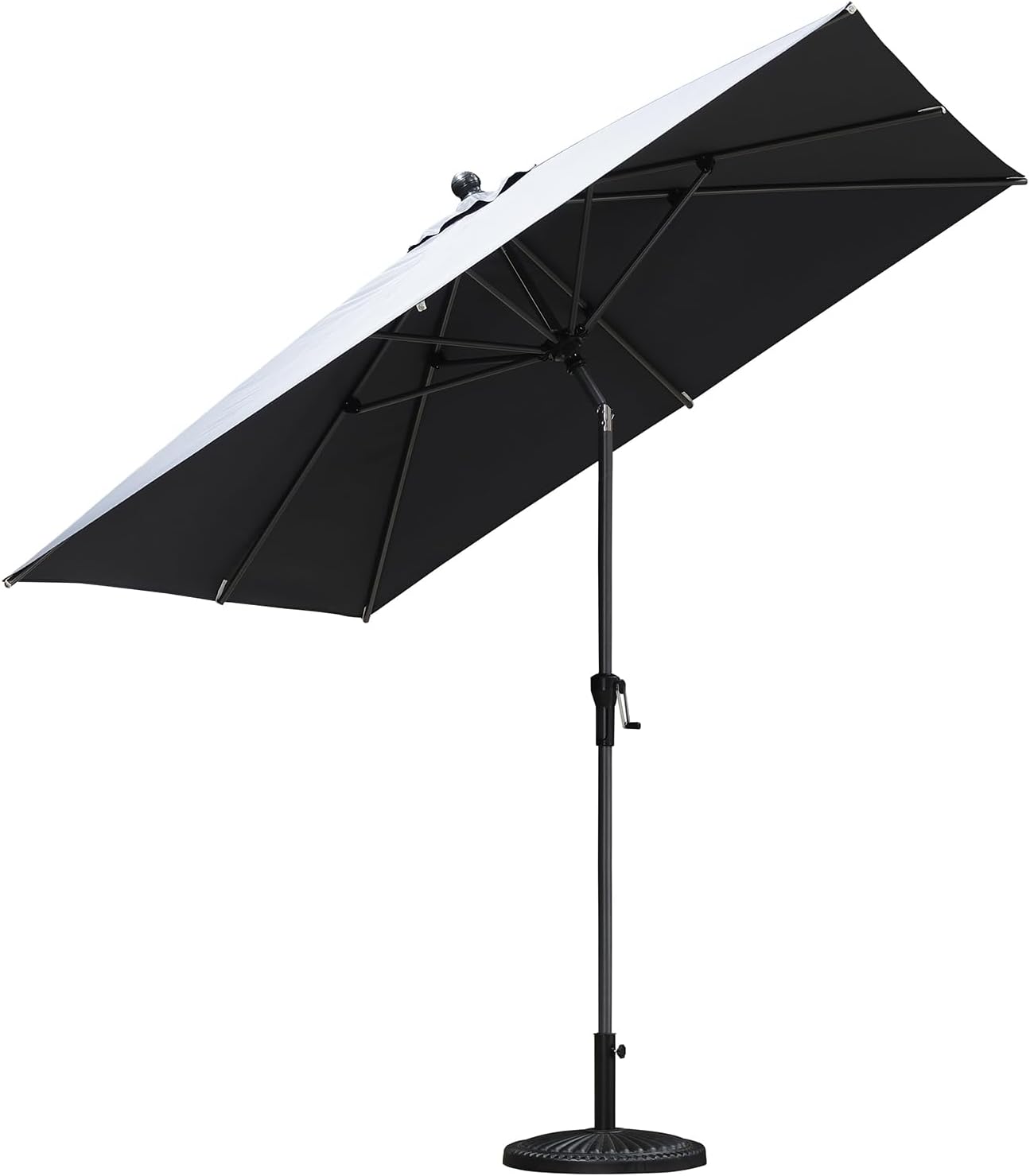 PURPLE LEAF 8' x 8' Square Patio Umbrella Outdoor Table Umbrella Aluminum Frame Market Umbrella Sun Umbrella with 8 Sturdy Ribs & Tilt for Garden Deck Lawn & Pool Gray