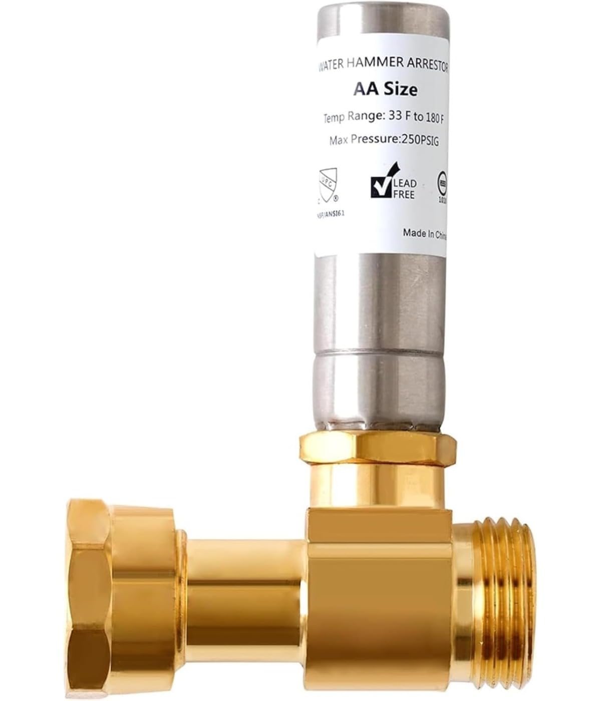 Wasserschlagdämpfer Für Waschmaschinen Aus Edelstahl 3/4 Zoll NH-Gewinde, Dämpfer Für Rohrsystem Geräuschreduzierung, bleifrei, 1 Stück