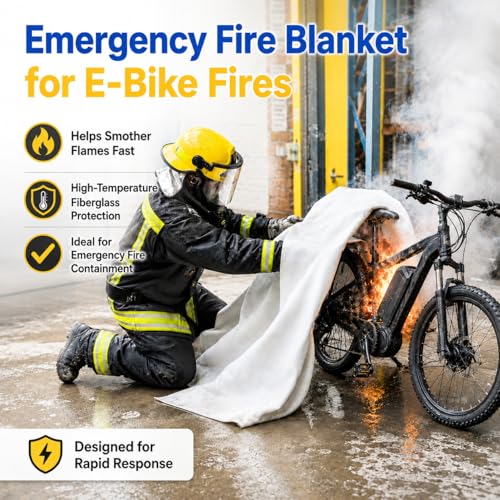 Image of FLASLD Large Fire Blanket for Home and Kitchen, 6 ft x 8 ft Fiberglass Welding Blanket Emergency for People, Flame Retardant Protection and Heat Insulation