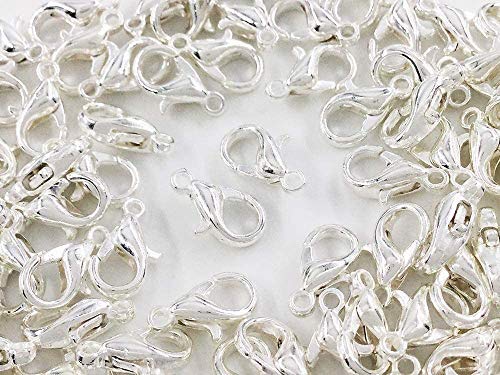 【BEAUTY PLAYER】カニカン シルバー 約100個セット 10mm メガネチェーン マスクチェーン グラスチェーン ネックレス ブレスレット アンクレット 金具 留め具 アクセサリー ストラップ パーツ ハンドメイド DIY材料 (10mm シルバー)