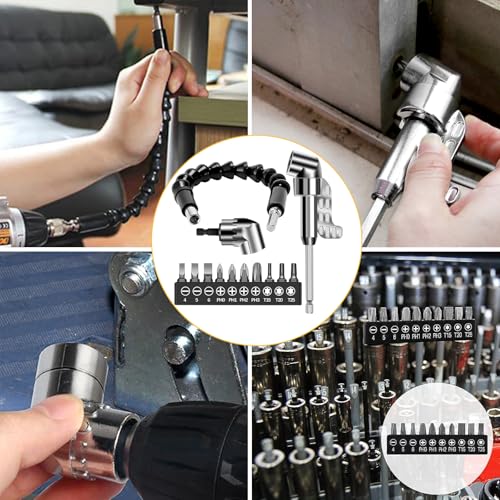 Oneroomone 13 Pieces Adapter for Angle Screwdriver 105 Degree Angle Drill Adapter Hex, Angle Screwdriver Attachment - Image 3