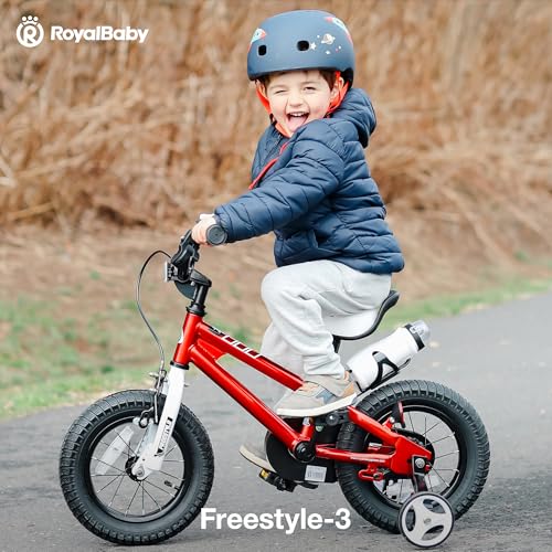 Image of RoyalBaby Bicycle for Kids Cycle for 3-5 Years Boys & Girls 12 inch | Training Wheels | Adjustable Seat | 1 Year Warranty | Red