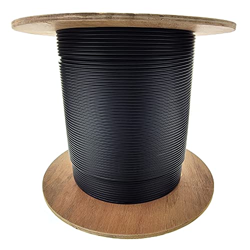 Plenum 6-Strand Fiber Optic Cable, OS2 9/125 Singlemode, Corning, Indoor/Outdoor Use, Black Spool 1000ft