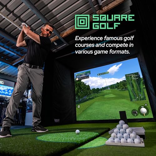 Square Golf Moniteur de Lancement Intérieur Noir