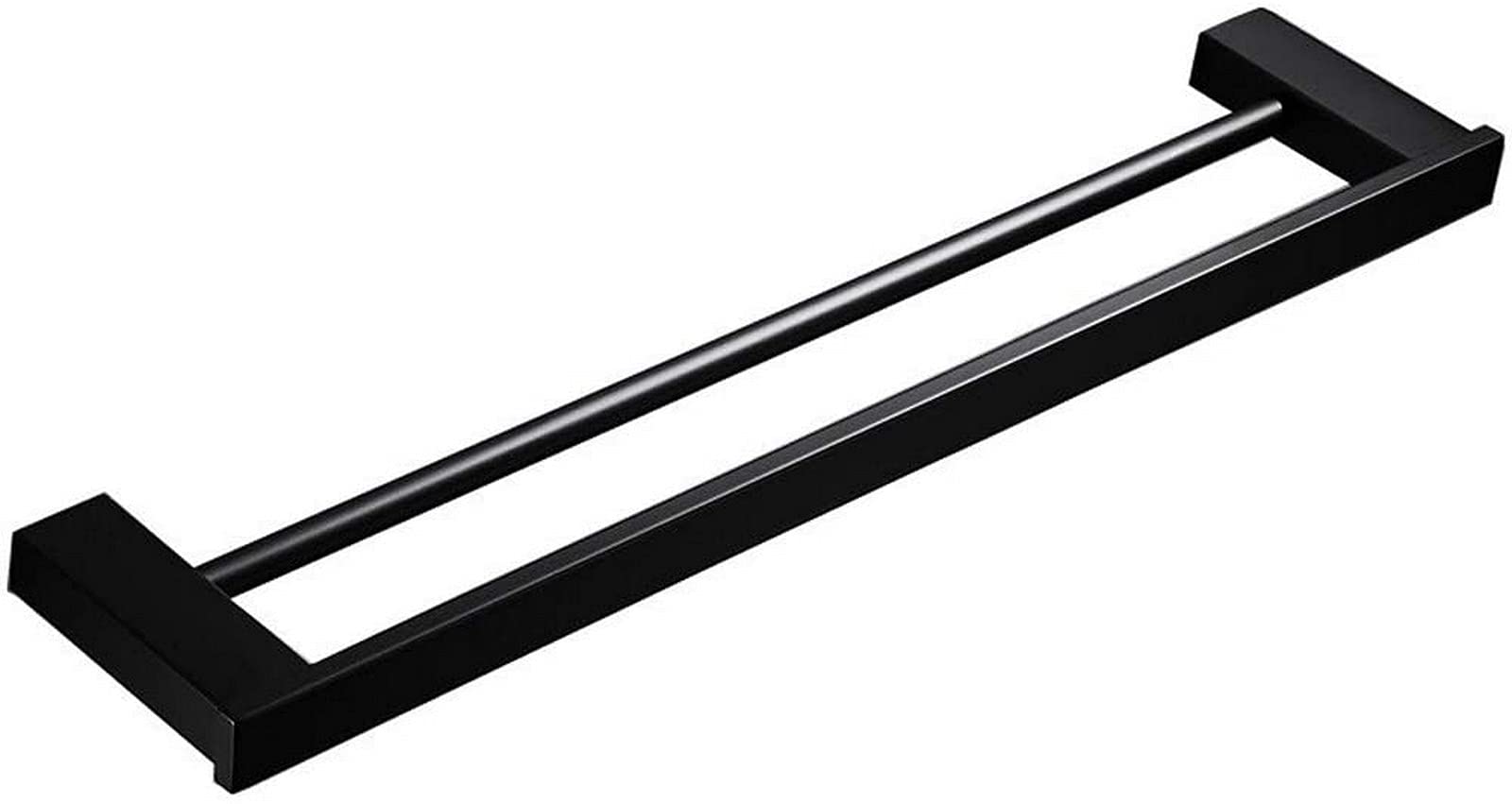 Towel Rail,Bathroom Shelf Towel Stainless Steel Black Towel Shelf Wall Mount Rustproof Double Pole Towel Bathroom Accessories Shower
