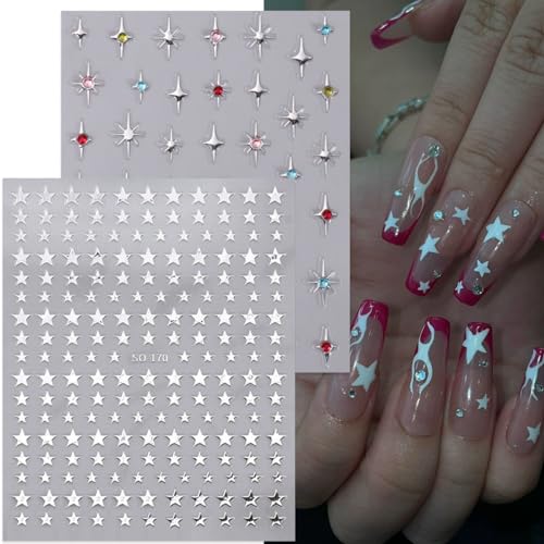 Generic CRXR-120 Star Nail Art Stickers Nail Decals 3D Self-Adhesive Gold And Silver Star thumb #5