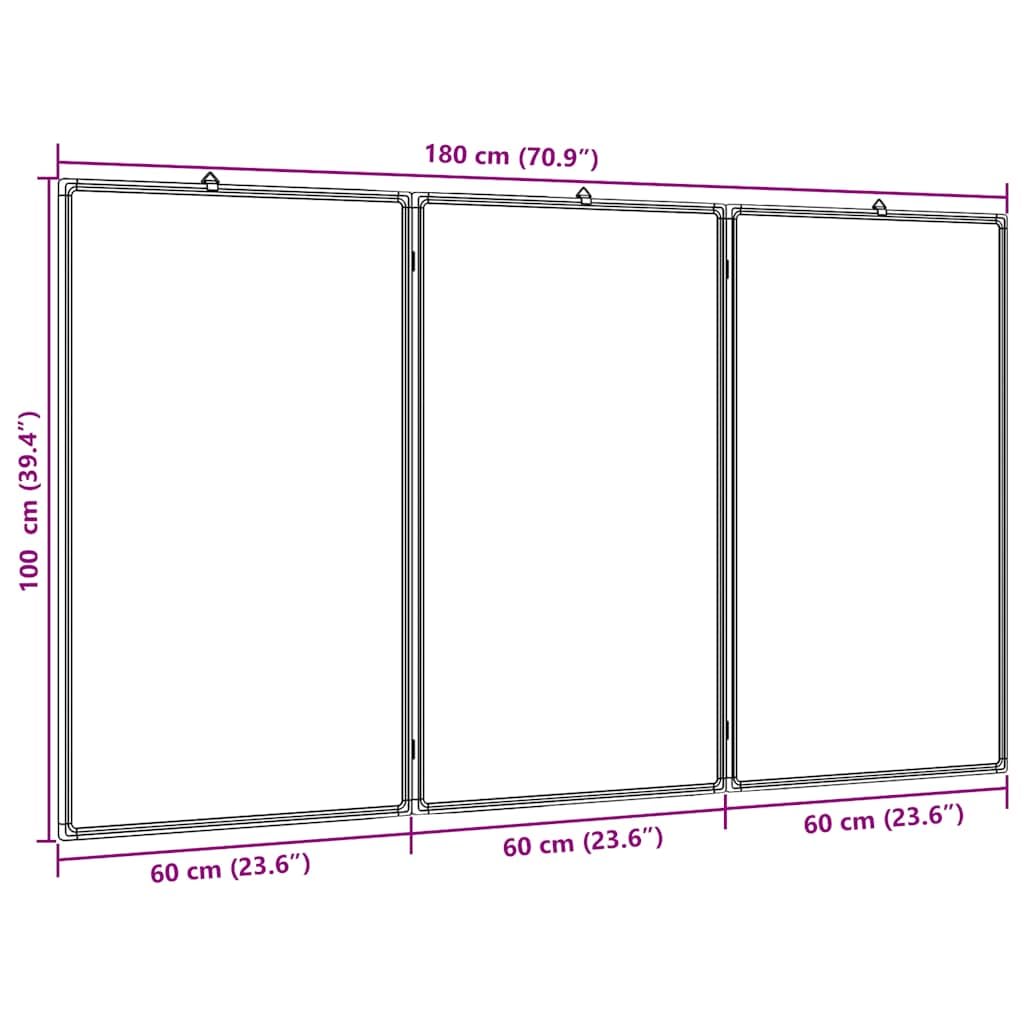 SKM Magnetisches Whiteboard Klapp 180x100x1,7 cm Aluminium,Bürobedarf,Präsentationsbedarf,Ausstellungstafeln,7.85 kg,4005363