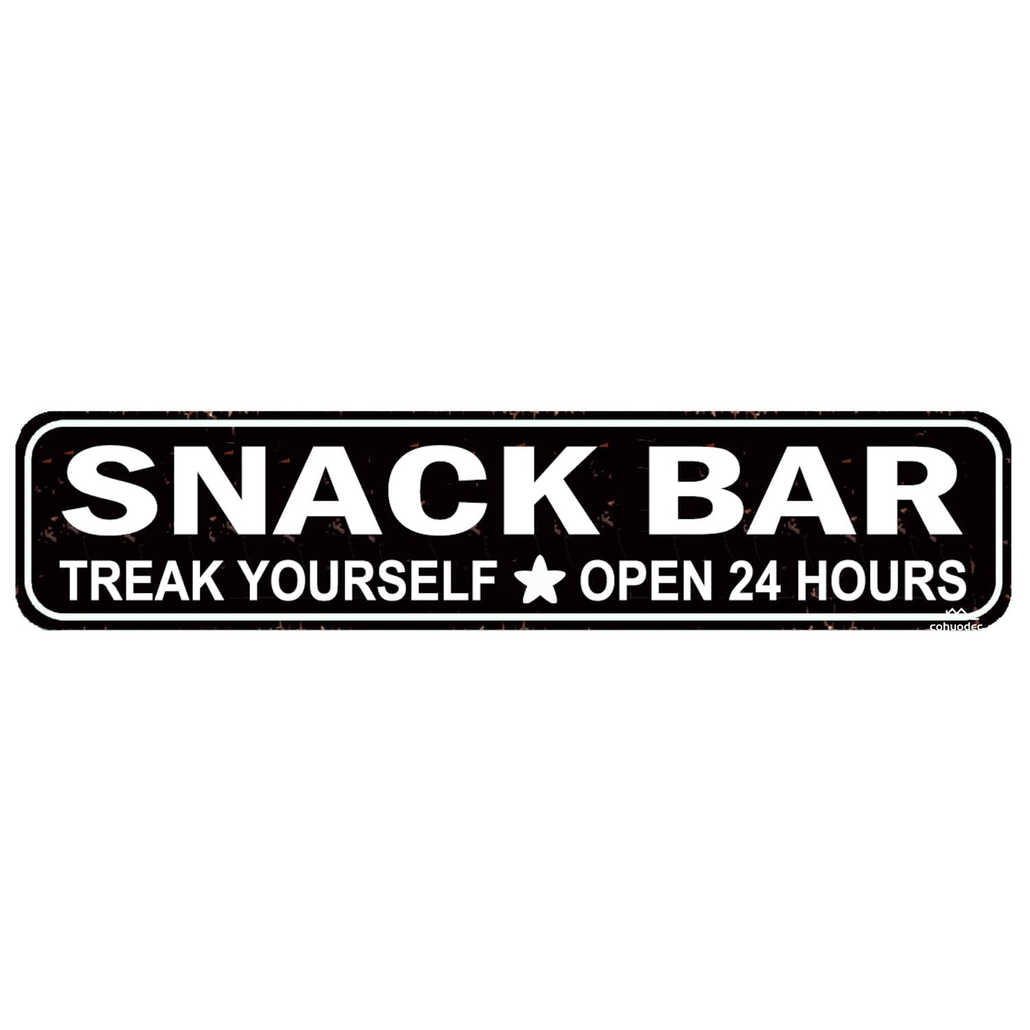 Snack Bar Metal Sign Treak Yourself Open 24 Hours - Rustic Looking Decor Metal Sign 4x16 Inch