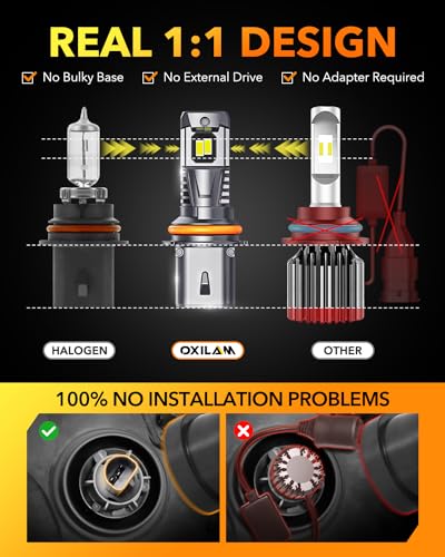 Image of OXILAM 9007 /HB5 LED Bulbs 10X Ultra-Brighter 60,000LM Than Halogen, 3 Min Quick Install, 20 Years Lifespan, No Flicker, 99% Compatibility