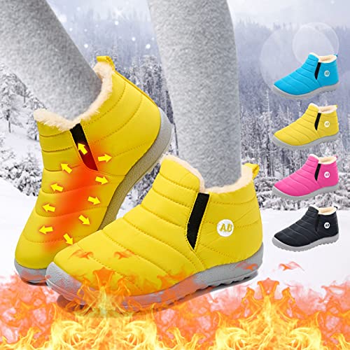 Toddler Boys Girls Winter Ankle Boots for Cold Weather Kids Warm Slip on Elastic Faux 𝐅𝐮𝐫 Shoes Rubber sole4