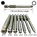 YDLQWCZ 7 PCS Ball End Hex Head Screwdriver Bits Set, 2MM 2.5MM 3MM 4MM 5MM 6MM 8MM Magnetic Balldriver Power Bits 1/4 Inch Hex Shank S2 Steel 65MM Length (Ball Hex bit)