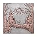 Kitchen Backsplash, Pine Trees and Mountain Scenery Behind Deers Copper Kitchen Backsplash, Custom Copper Backsplash Panel, Handmade Copper Backsplash Tile, Indoor Outdoor Wall Decor (Gray&Copper)