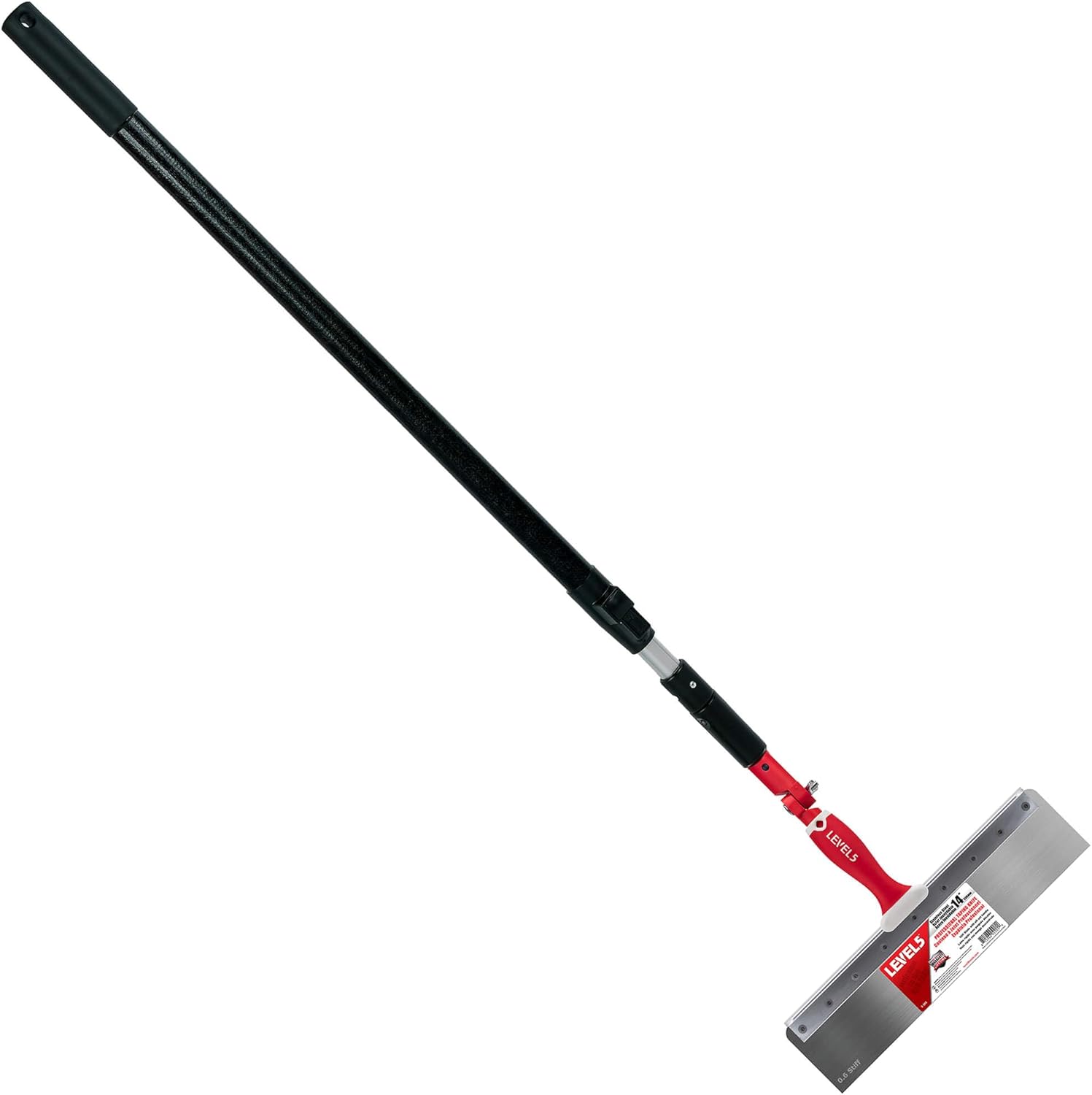 LEVEL5 14" Stiff Stainless Steel Offset Taping Knife, Skimming Blade Handle Universal Adapter, 48"- 87" Extendable Skimming Blade Handle | 5-843