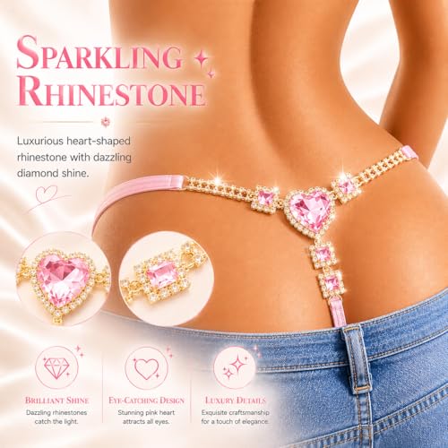Image of Sexy Underwear for Women Elegant Rhinestone Panties Adjustable Waist Straps Crystal Thongs hilos sexys para mujer hot
