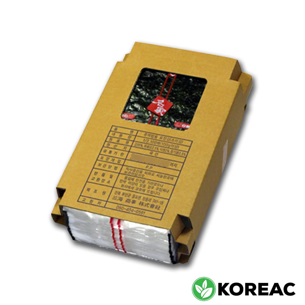 KOREAC_Myungga [100 sheets] Seaweed Wrappers for Triangular Onigiri Rice Ball_Made in Korea