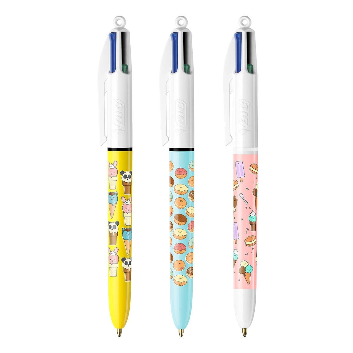 Długopisy marki BIC model BIC PENNA 4 COLORI CUTTIE FOOD SET 3 PZ 503771