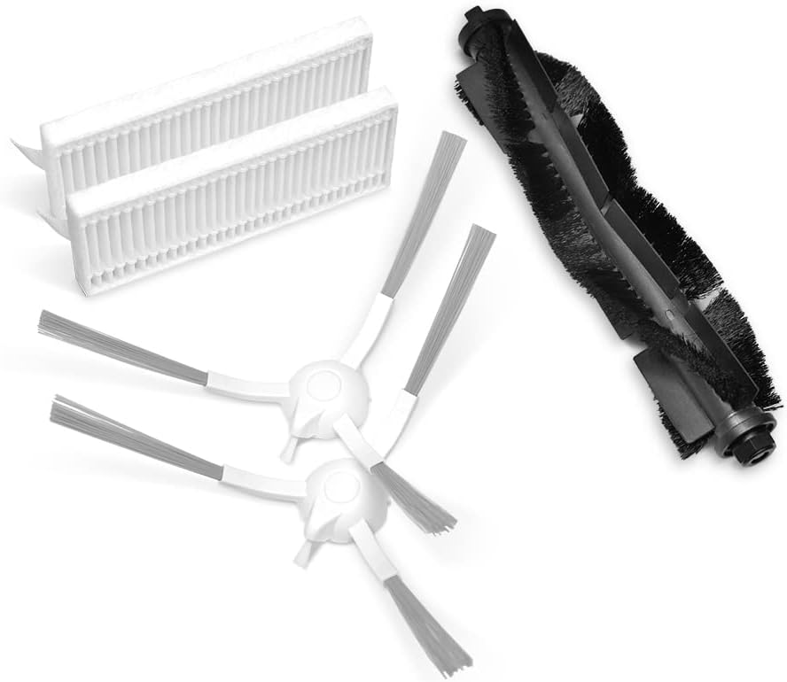 Tapo TP-Link Robot Vacuum Replacement Kit, Compatible RV30 Plus, RV30, RV10 Plus, RV10 Package Include Main Brush ×1, Side Brush ×2, Washable HEPA Filter ×2 RVA100