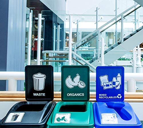 Miniatura 3 de Busch Systems Waste WatcherTM Triple 23 galones Reciclaje y Estación de Residuos - Reciclables Mixtos  Orgánicos  Residuos